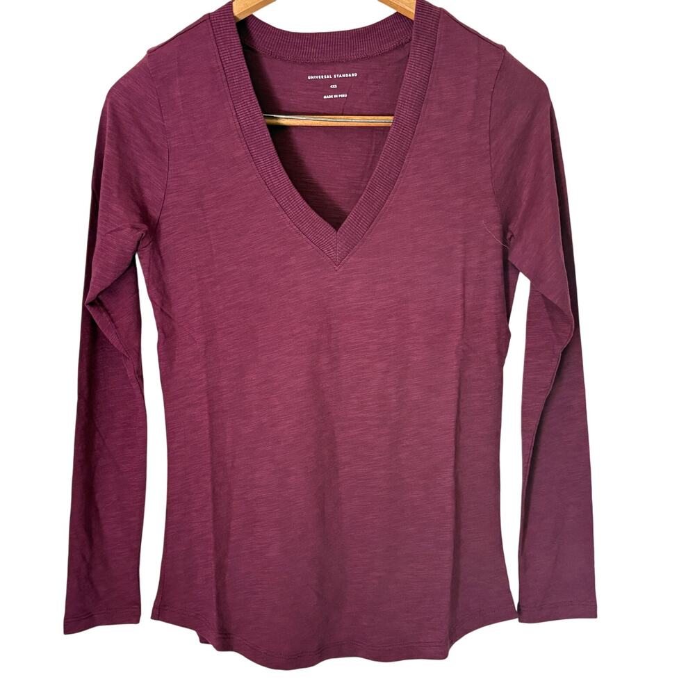 Universal Standard Phoenix Light As Air Tee 4XS 00 0 Jam Purple NWT Shirt V Rex